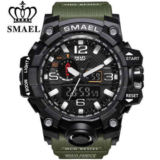 Mens Sports Dual Display Analog Digital LED Electronic Quartz Wristwatches Waterproof Swimming Military Watch The Clothing Company Sydney