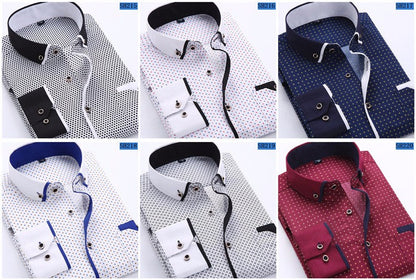 Mens Formal Business Long Sleeved Slim Fit Printed Shirt The Clothing Company Sydney