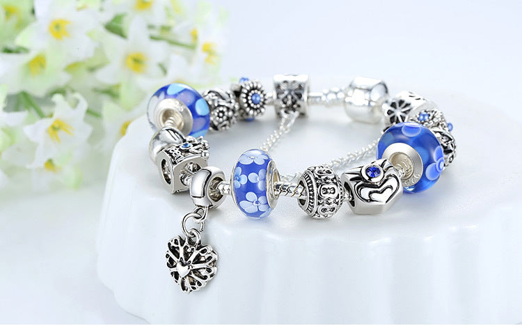 Fashion Jewelry Silver Charms Bracelet & Bangles With Queen Crown Beads Bracelet The Clothing Company Sydney