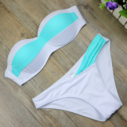 Two Piece Low Waist Bandeau Padded Low Waist Brazilian Bikini Swimwear Set (Plus Size) The Clothing Company Sydney