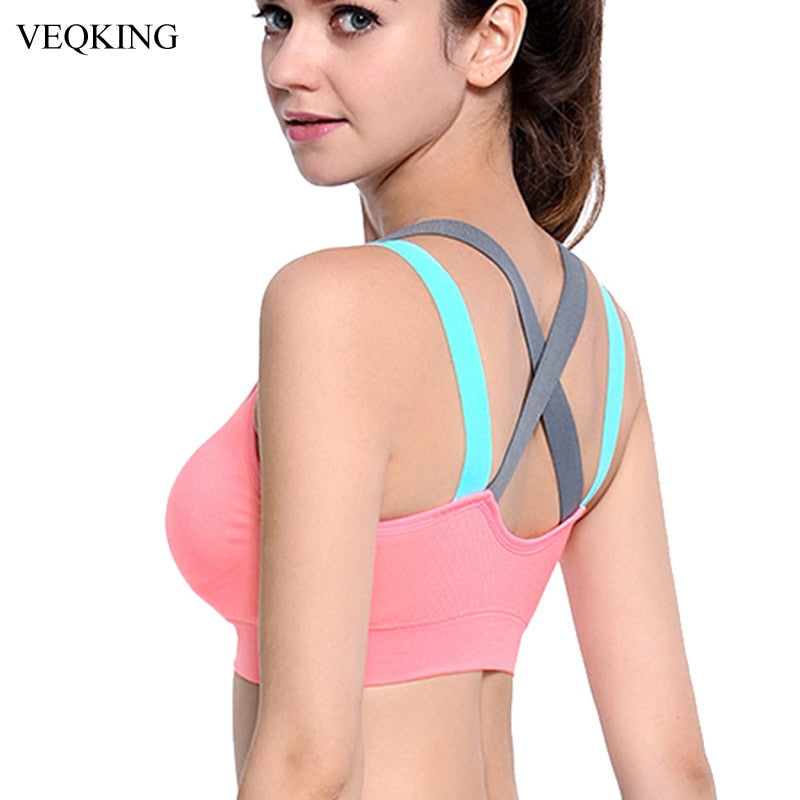 Cross Strap Back Women Sports Bra,Professional Quick Dry Padded Shockproof Gym Fitness Running Yoga Sport Brassiere Top The Clothing Company Sydney