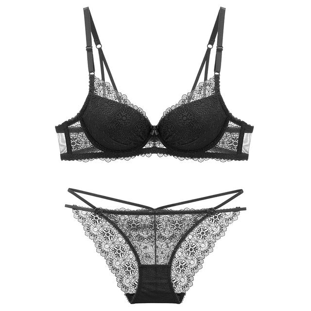 deep v bra lace push up sexy bra sets suit The Clothing Company Sydney