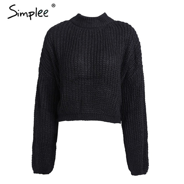 Lantern sleeve knitted pullover loose round neck red autumn casual sweater jumper The Clothing Company Sydney