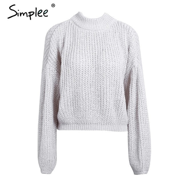 Lantern sleeve knitted pullover loose round neck red autumn casual sweater jumper The Clothing Company Sydney