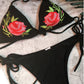 Floral Embroidered Push-Up Padded Bra Bikini Swimwear Swimsuit Beachwear The Clothing Company Sydney