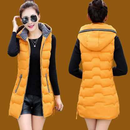 Autumn Winter Hooded Long Vest PufferJacket The Clothing Company Sydney