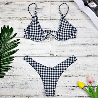 Two Piece Low Waist Bandeau Padded Low Waist Brazilian Bikini Swimwear Set (Plus Size) The Clothing Company Sydney