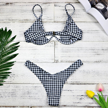 Two Piece Low Waist Bandeau Padded Low Waist Brazilian Bikini Swimwear Set (Plus Size) The Clothing Company Sydney