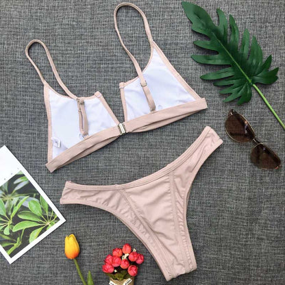 Two Piece Low Waist Bandeau Padded Low Waist Brazilian Bikini Swimwear Set (Plus Size) The Clothing Company Sydney