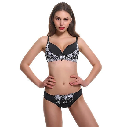 2 Piece Lace Embroidery Bra Brief Intimate Cotton Underwear Panties Set The Clothing Company Sydney