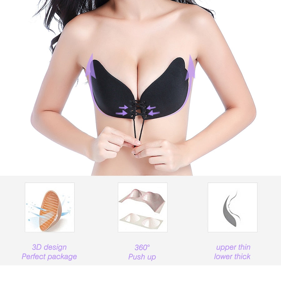 Seamless Strapless Silicone Push Up Bra Wire Free Invisible Bra The Clothing Company Sydney