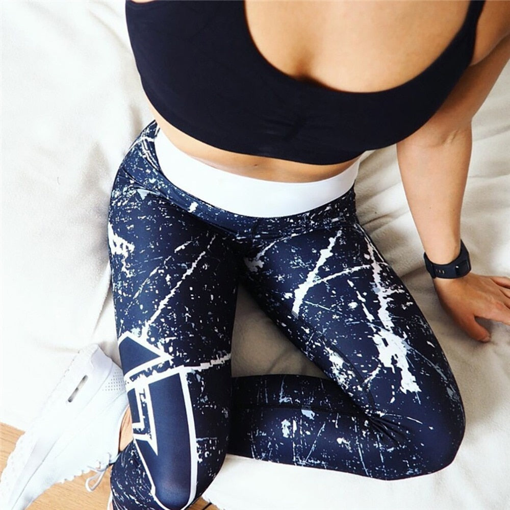 Slim High Waist Elasticity Leggings Fitness Printed Breathable Pants Leggings The Clothing Company Sydney