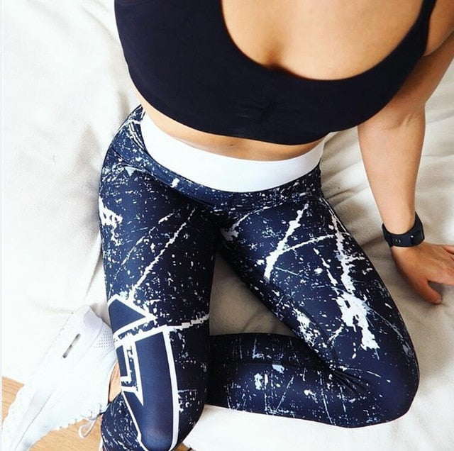 Slim High Waist Elasticity Leggings Fitness Printed Breathable Pants Leggings The Clothing Company Sydney