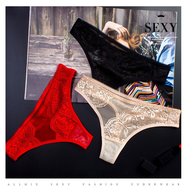 Exquisite Embroidery Floral Women Underwear String Lingerie Transparent Panties Thong Briefs The Clothing Company Sydney