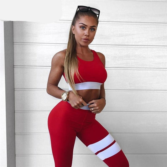 2 Piece suit crop tank striped leggings Casual Bodysuit Club outfit sporting Tracksuit Set The Clothing Company Sydney