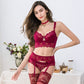 5 Piece Lingerie Lace push up bra sets bra, panties, garter, stockings and necklace set The Clothing Company Sydney