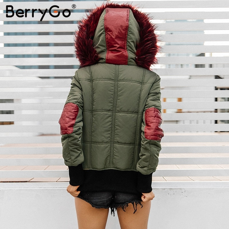 Hooded Fur Waist Length Zipper Front Bomber Jacket in 3 Colours The Clothing Company Sydney