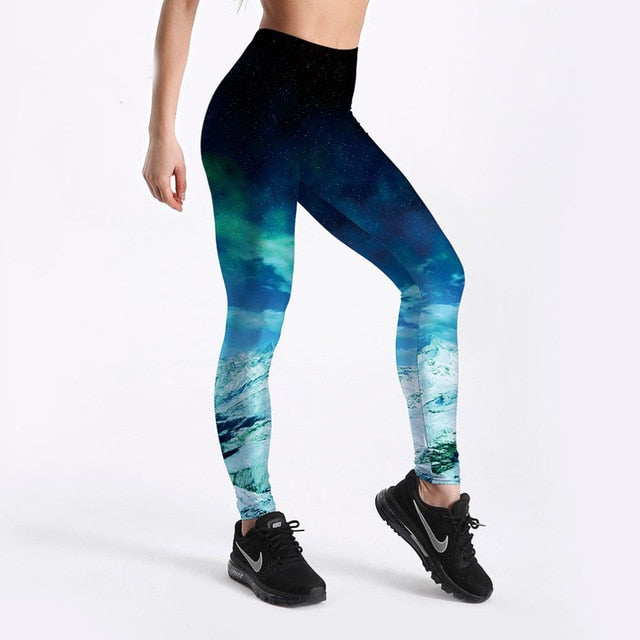 Digital Print Ice and Snow Fitness Sexy Leggings The Clothing Company Sydney