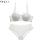 Cotton Mix Brassiere 3/4 Cup Push up Bra Lingerie Lace Bras Deep V Gather Panties Brief Underwear Set The Clothing Company Sydney