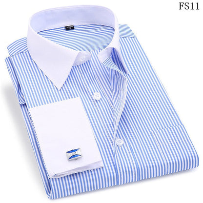 French Cufflinks  Long Sleeve Casual Slim Fit French Cuff Dress Shirts For Men The Clothing Company Sydney