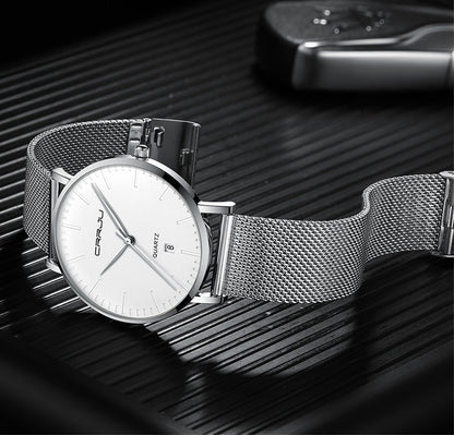 Men's Luxury Blue Waterproof Ultra Thin Date Simple Casual Quartz Watch The Clothing Company Sydney