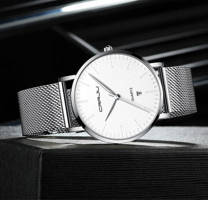 Men's Luxury Blue Waterproof Ultra Thin Date Simple Casual Quartz Watch The Clothing Company Sydney