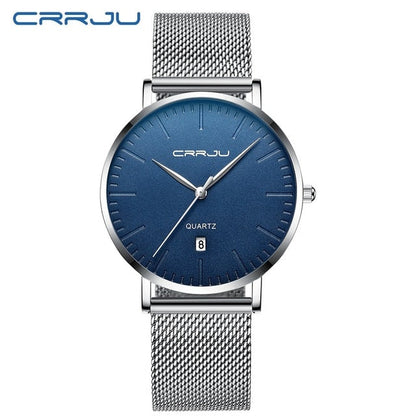 Men's Luxury Blue Waterproof Ultra Thin Date Simple Casual Quartz Watch The Clothing Company Sydney