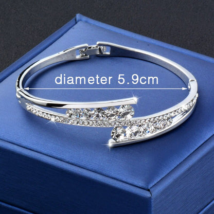 Dazzling Cubic Zirconia Hollow Bangle Cuff Luxury Crystal Bracelet The Clothing Company Sydney