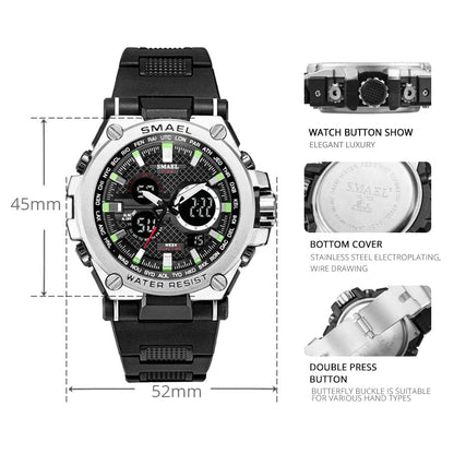 Men's Sport watch LED 50m water Resistant digital Multifunction Quartz Wristwatches The Clothing Company Sydney
